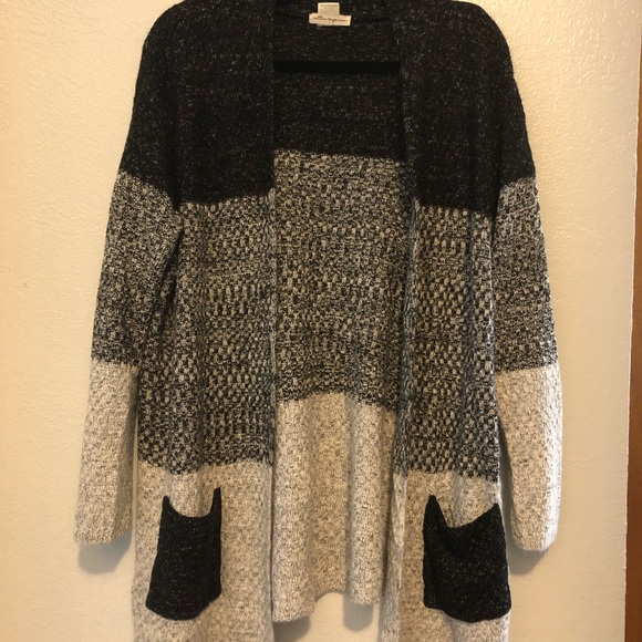 Cozy color block cardigan - Picture 1 of 2